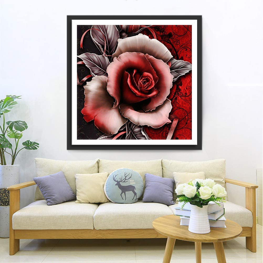 Peinture diamant rose noire et rouge