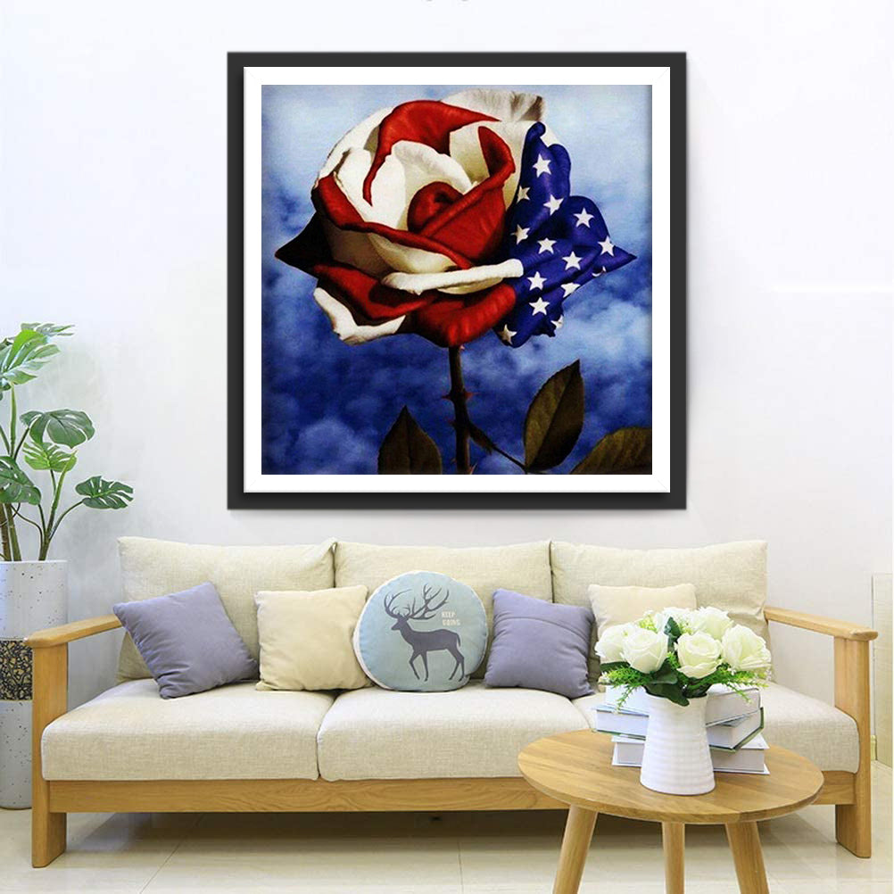 Flag-Rose Diamond Painting