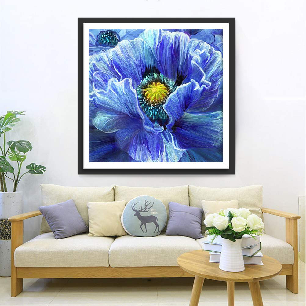 Blaue Mohnblumen Diamond Painting