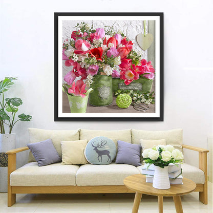 Tulpen in der gr¨¹nen Vase Diamond Painting