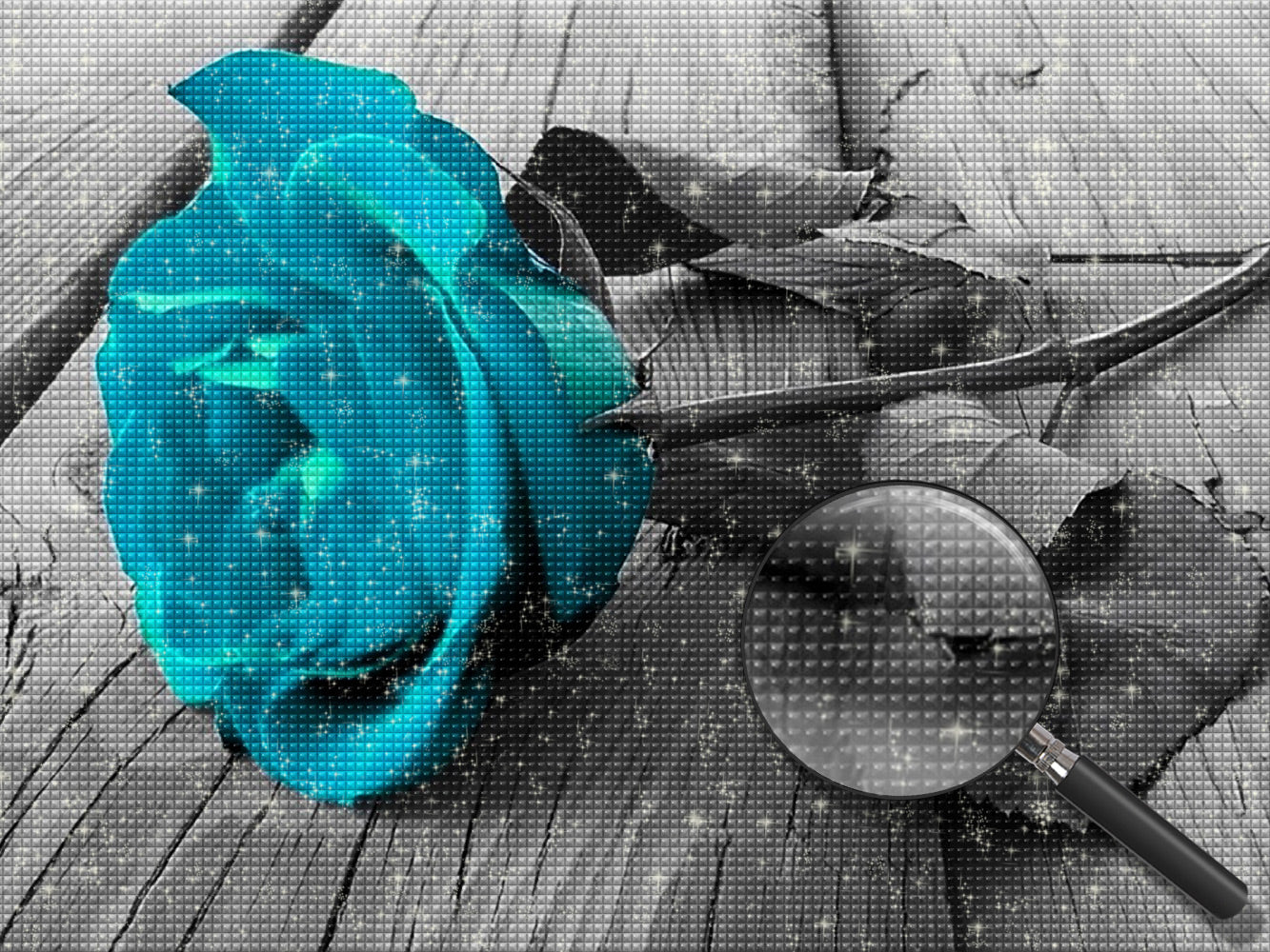 Green Rose on the Floor Diamond Painting