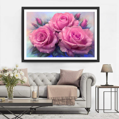 Rosa Blumen Diamond Painting