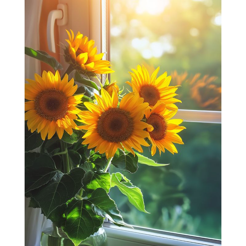 Tournesols sur la fenêtre