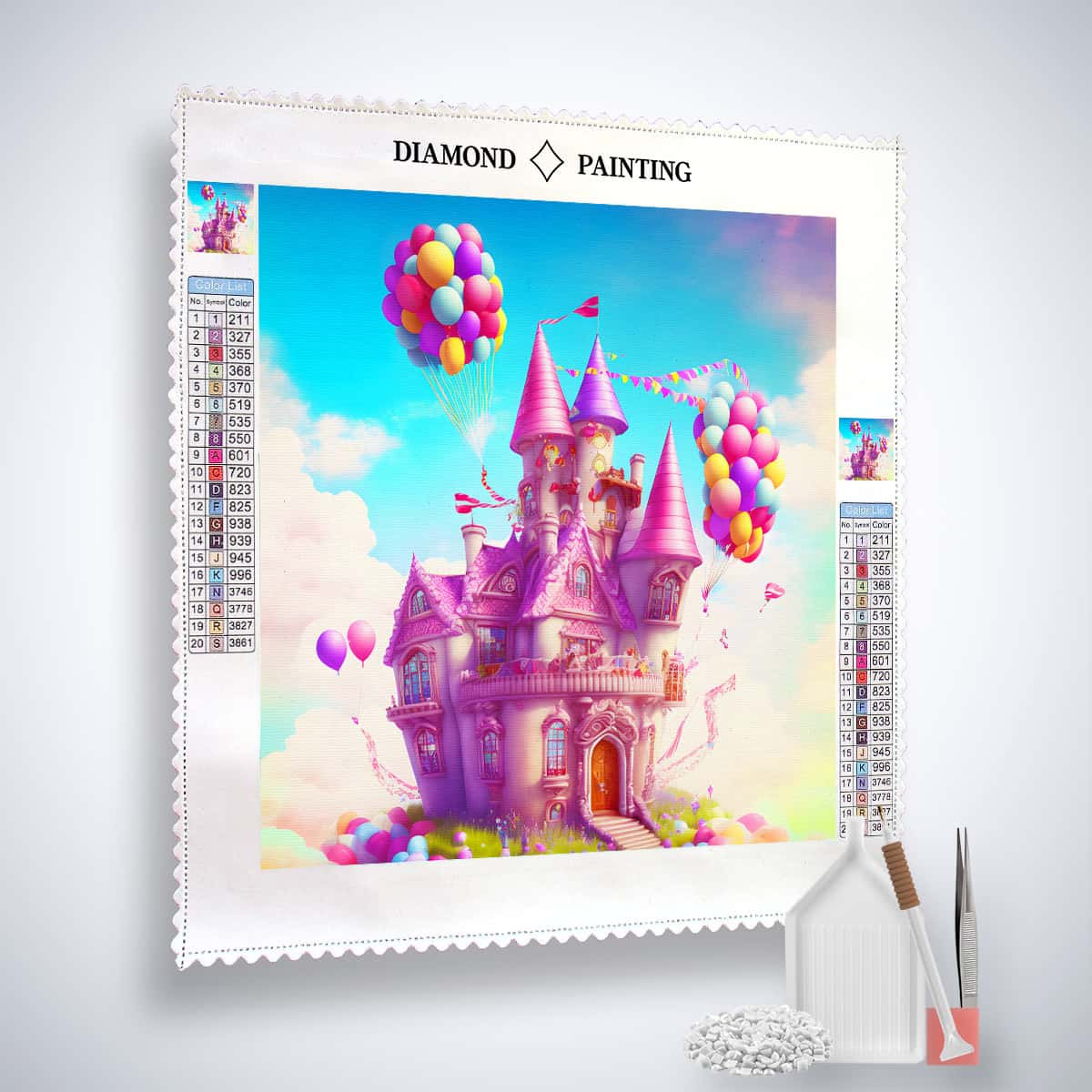 AB Diamond Painting - Fairytale Castle with Balloons