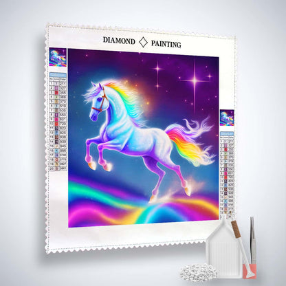 AB Diamond Painting - Einhorn auf Regenbogen