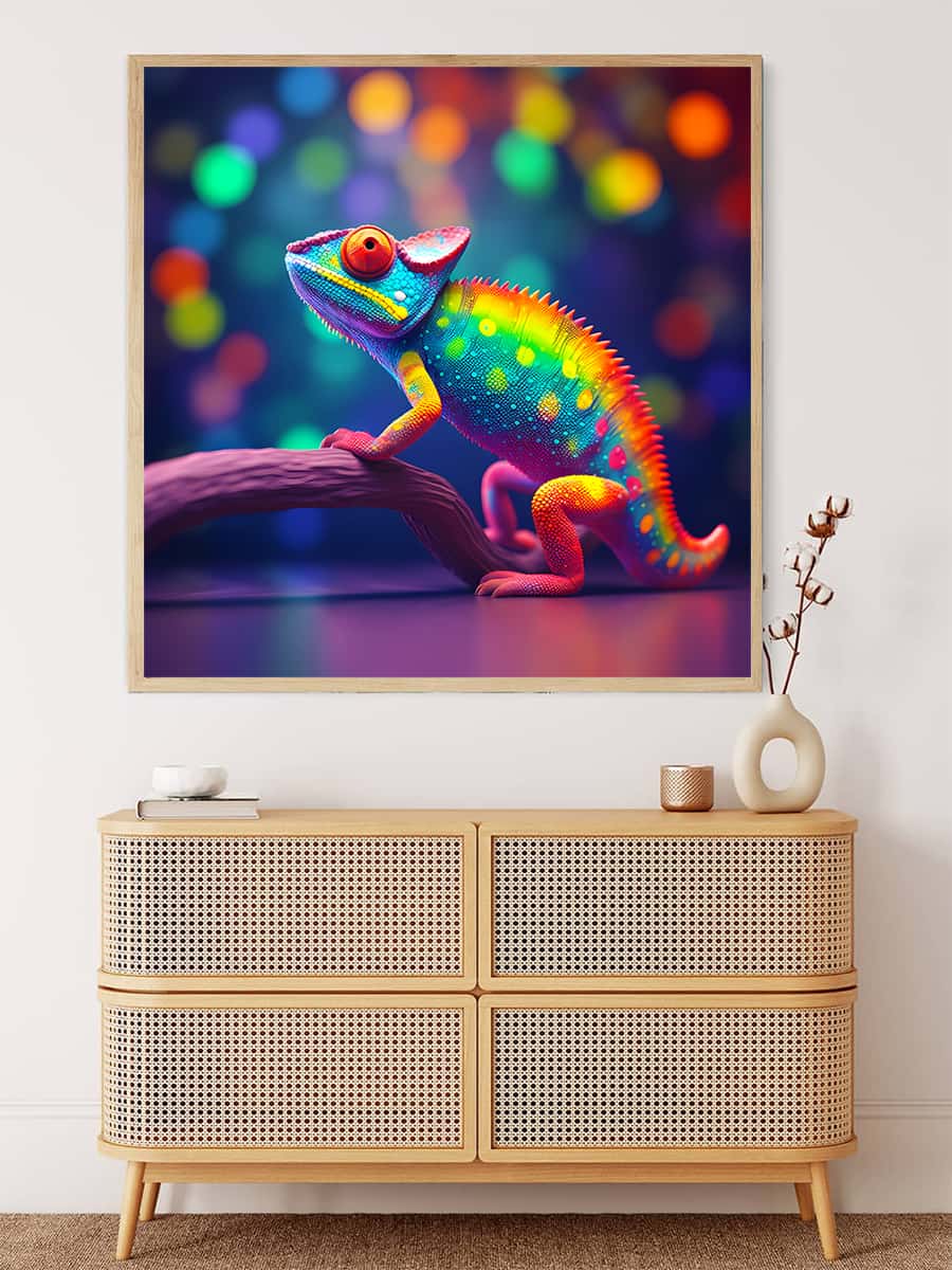 AB Diamond Painting - Regenbogen Chamäleon