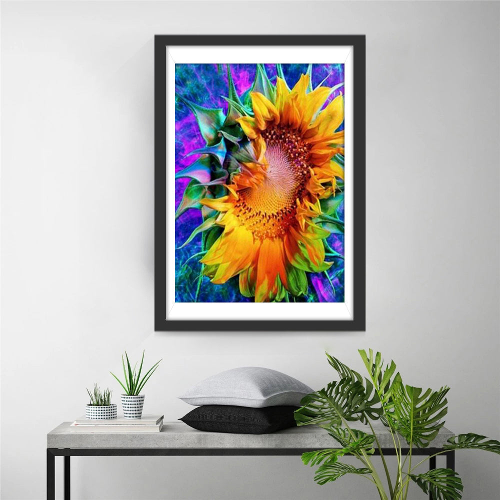 Sunflower in purple fantasy world Diamond Painting