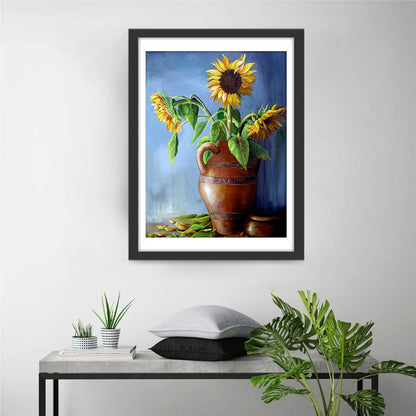 Sonnenblumen in der Vase Diamond Painting