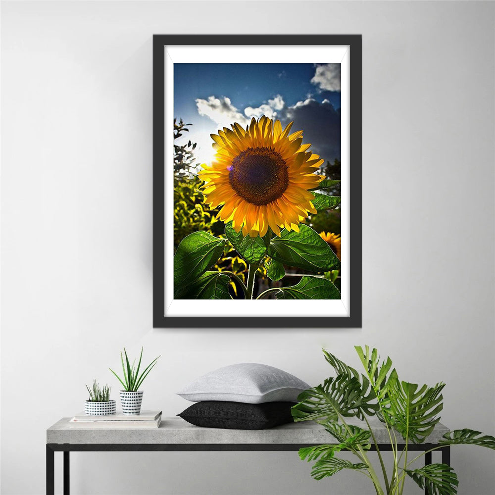 Sonnenblume unter blauem Himmel Diamond Painting