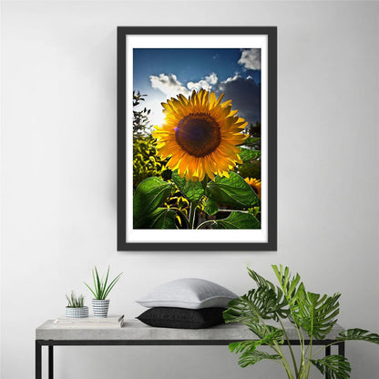 Sonnenblume unter blauem Himmel Diamond Painting