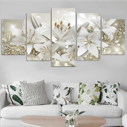 White Lilies Diamond Painting 5 pieces