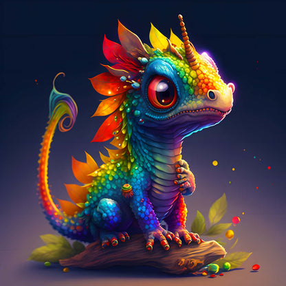 AB Diamond Painting - Rainbow Dragon