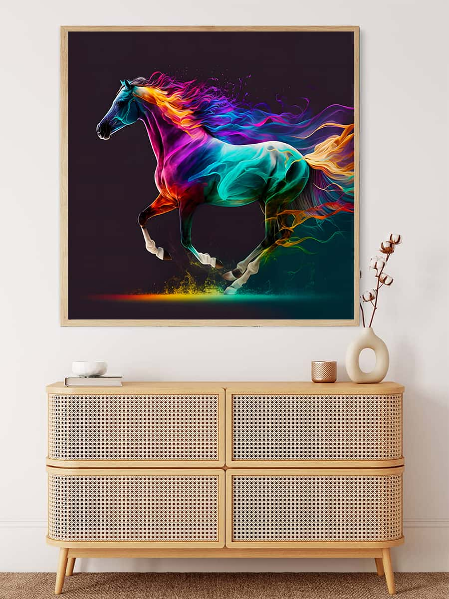 AB Diamond Painting - Cheval néon au galop