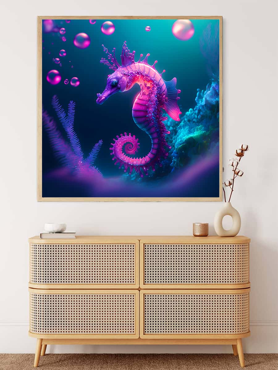 AB Diamond Painting - Purple Seahorse