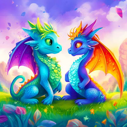 AB Diamond Painting - Dragon Friendship