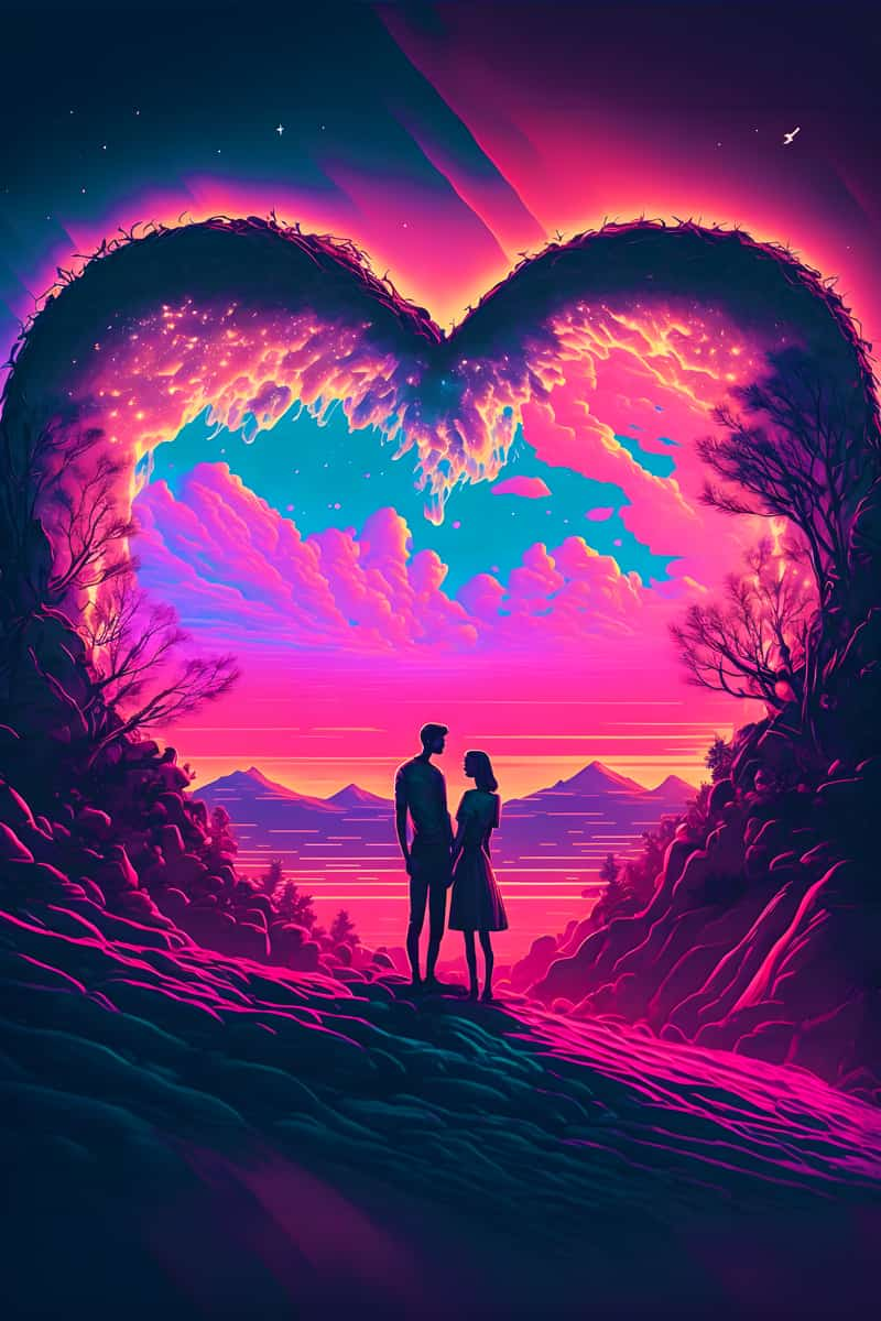 AB Diamond Painting - Heart Couple