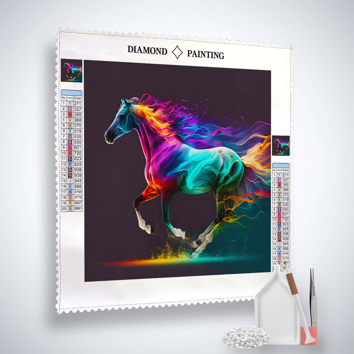 AB Diamond Painting - Cheval néon au galop