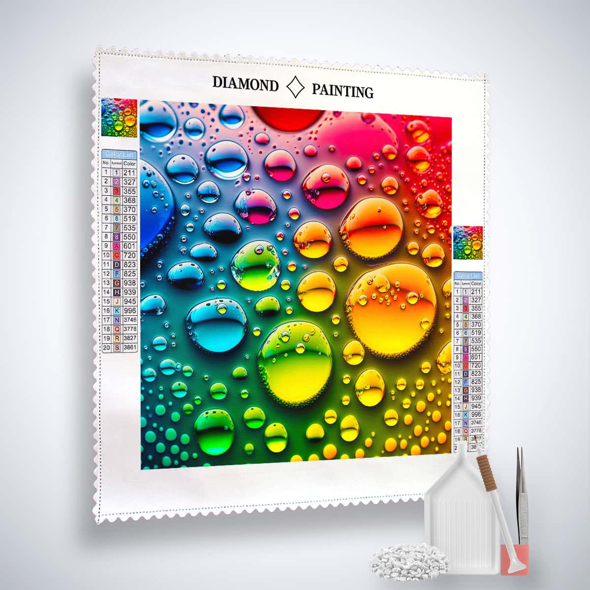 Peinture diamant AB - Gouttes de pluie colorées