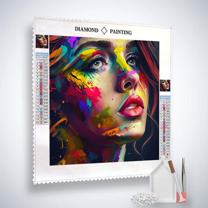 AB Diamond Painting - Frau mit Farben