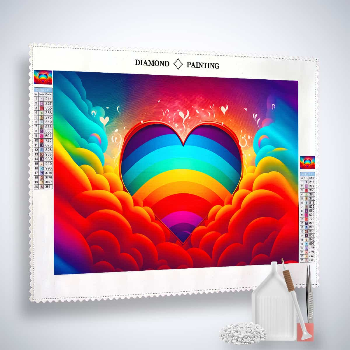 AB Diamond Painting - Herz Farbenfroh