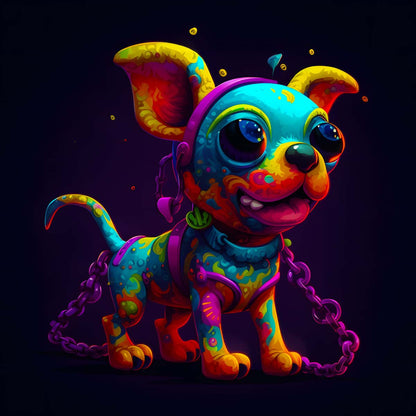 AB Diamond Painting - Neon Puppy