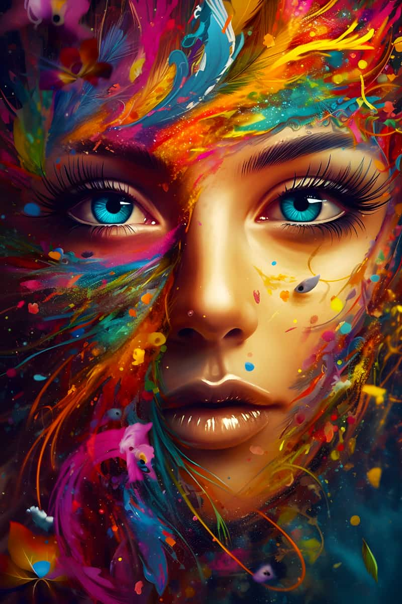 AB Diamond Painting - Colorful Woman