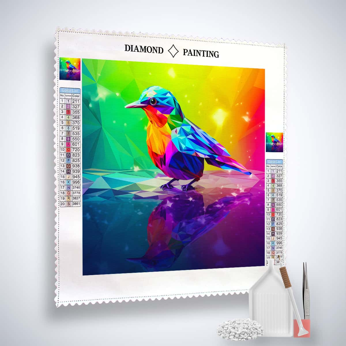 AB Diamond Painting - Diamantvogel seitlich