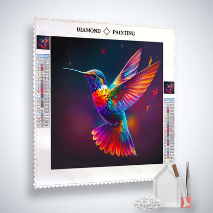 AB Diamond Painting - Flying Hummingbird Colorful