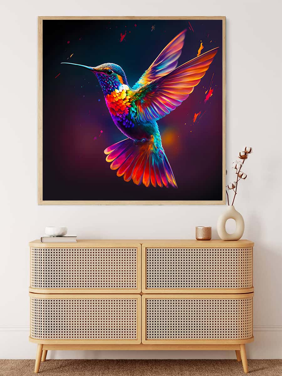 AB Diamond Painting - Flying Hummingbird Colorful