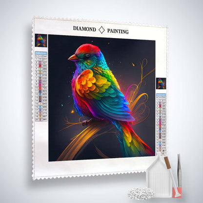 AB Diamond Painting - Oiseau coloré sur branche