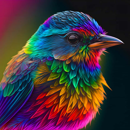 AB Diamond Painting - Colorful bird sideways