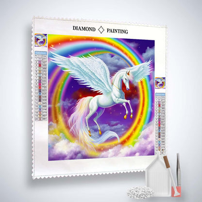 AB Diamond Painting - Fliegendes Einhorn im Regenbogen