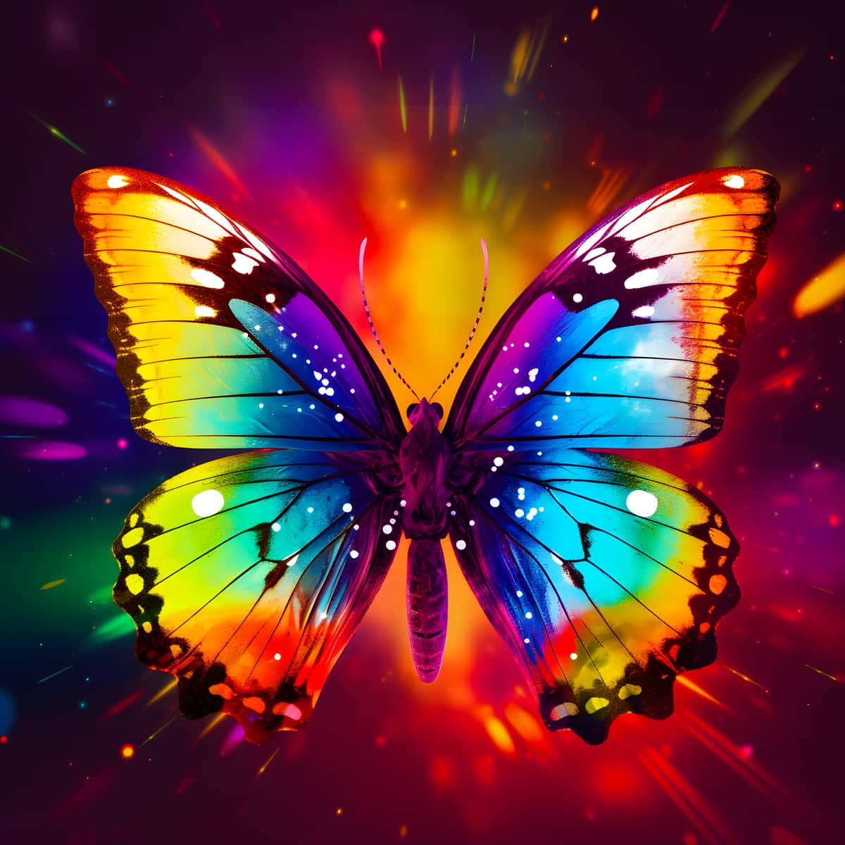 AB Diamond Painting - Regenbogen Schmetterling