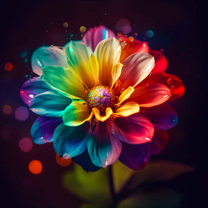 AB Diamond Painting - Rainbow Flower