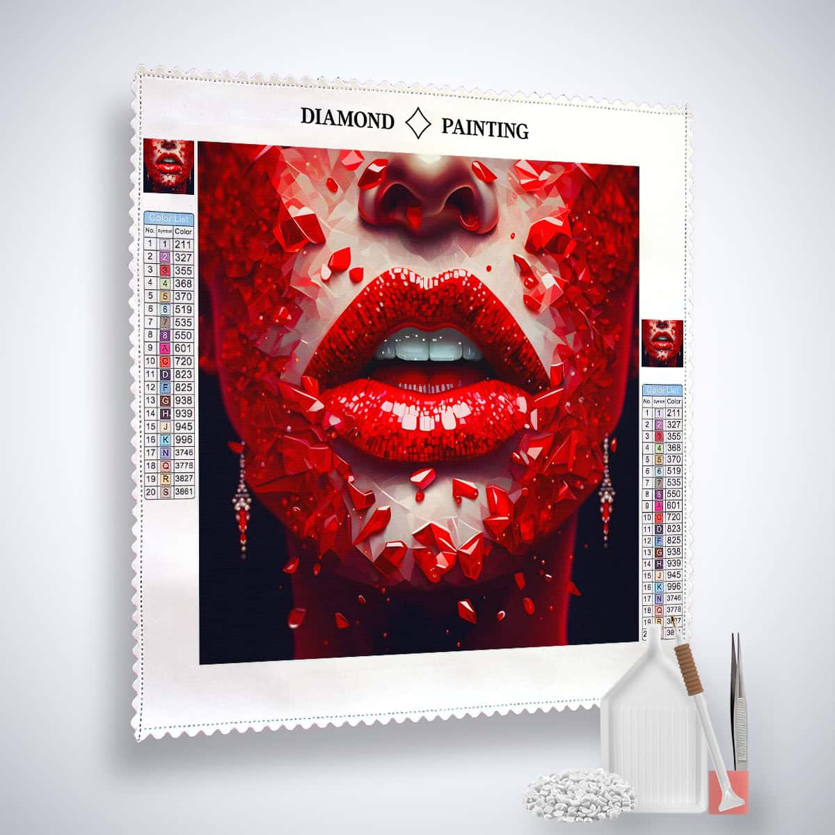 Peinture diamant AB - Lèvres rouges