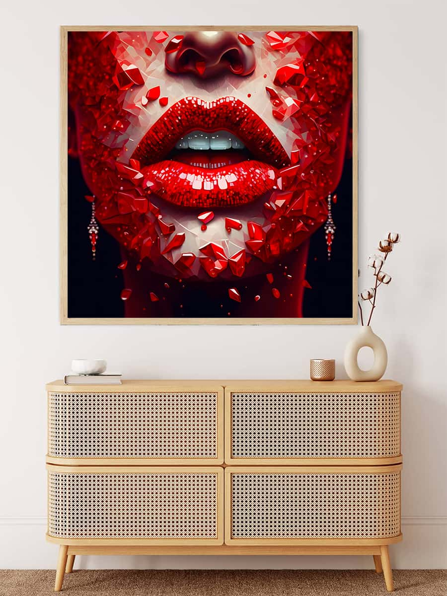 Peinture diamant AB - Lèvres rouges